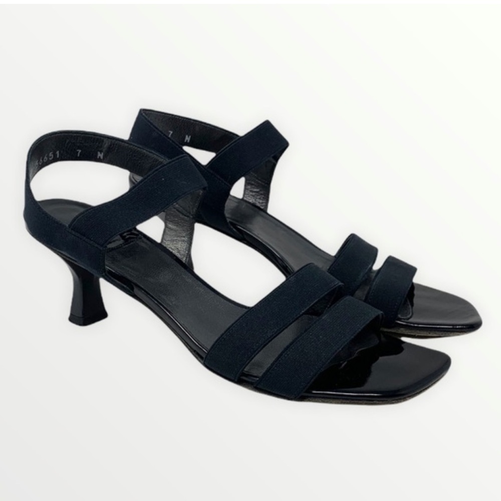 Stuart Weitzman Transition Black Elastic Kitten H… - image 1